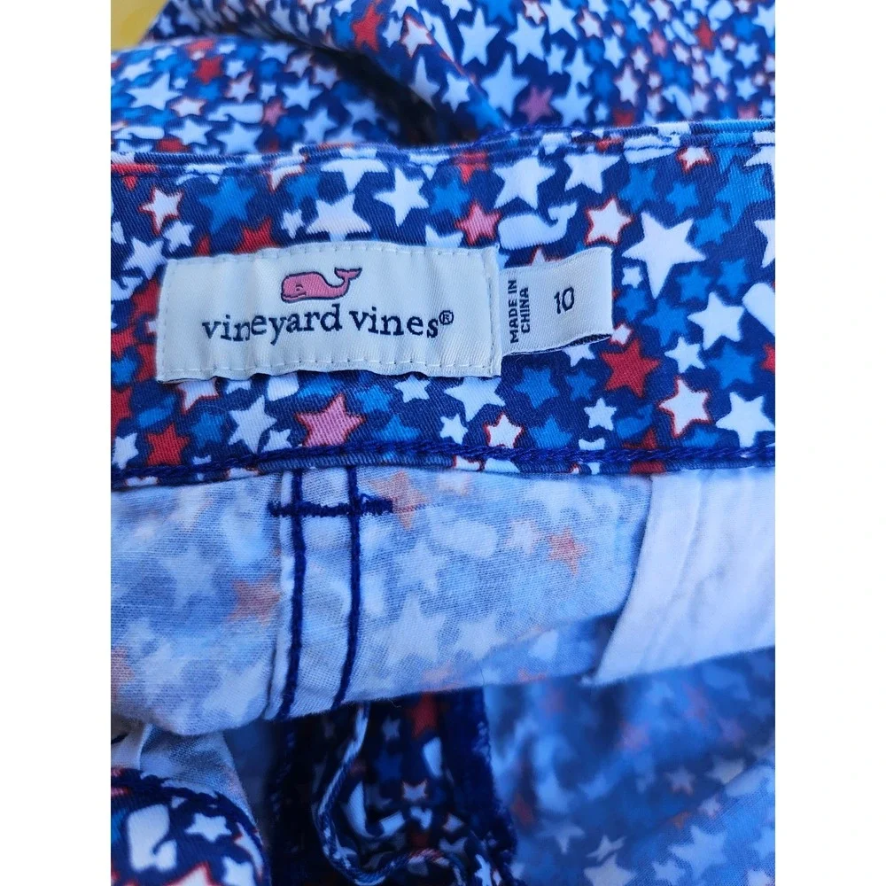 VINEYARD VINES Women's Patriotic Stars & Whales Chino Shorts Size 10